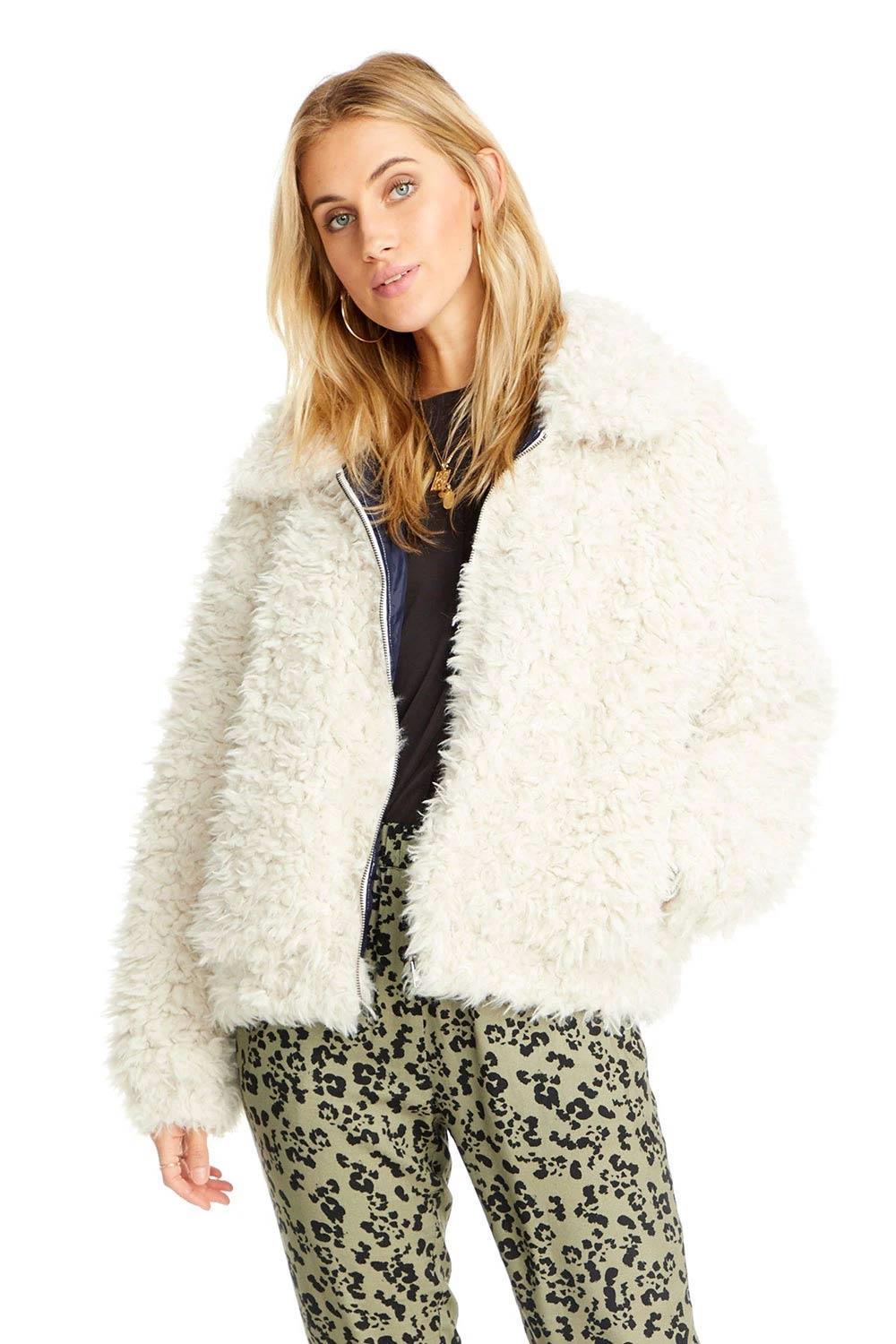 Chaqueta de piel con cremallera frontal Saltwater Luxe
