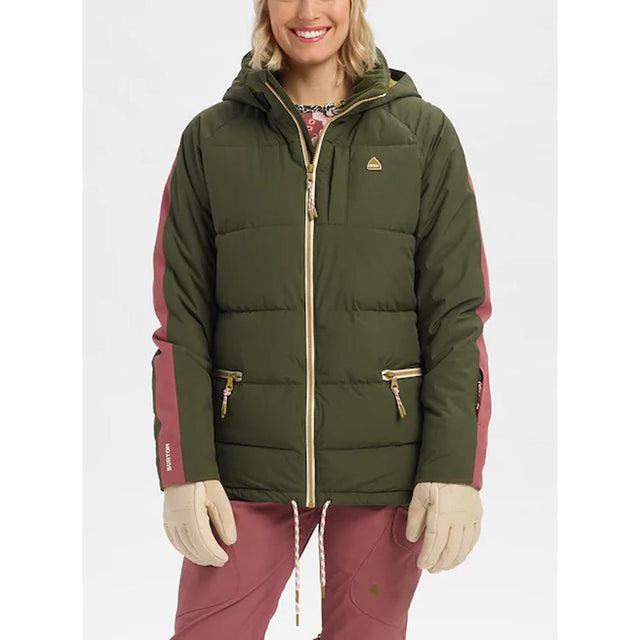 21435100300, WOMENS KEELAN JACKET, BURTON, WOMENS JACKETS, GREEN, ROSE, FOREST NIGHT / ROSE BROWN, WINTER 2020, FRONT VIEW