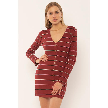 ad05nbac-fig Amuse Society Baciami Knit Dress fig front