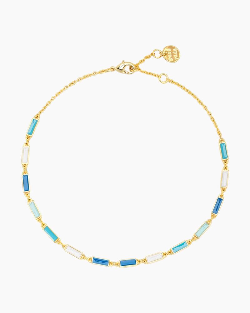 Pura Vida Enamel Stripe Bar GD Charm Bracelet