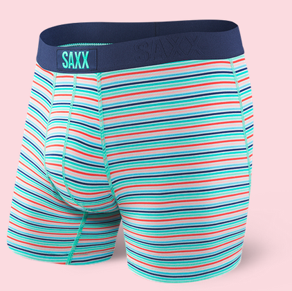 Saxx SAXX Vibe BLACK STRIPE S Mens Boxer Brief Underwear