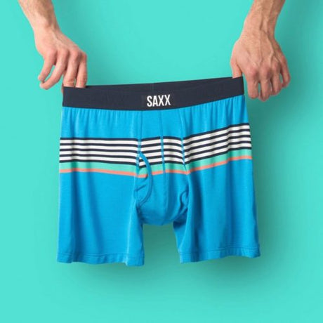 Saxx SAXX Mens Ultra Boxer Brief GREY-BLUE S Mens Boxer Brief Underwear