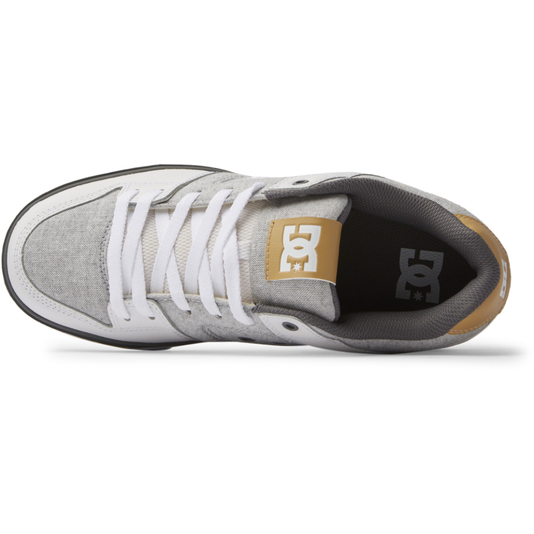 DC Men's Pure Skate Shoes - Grey/White/Grey