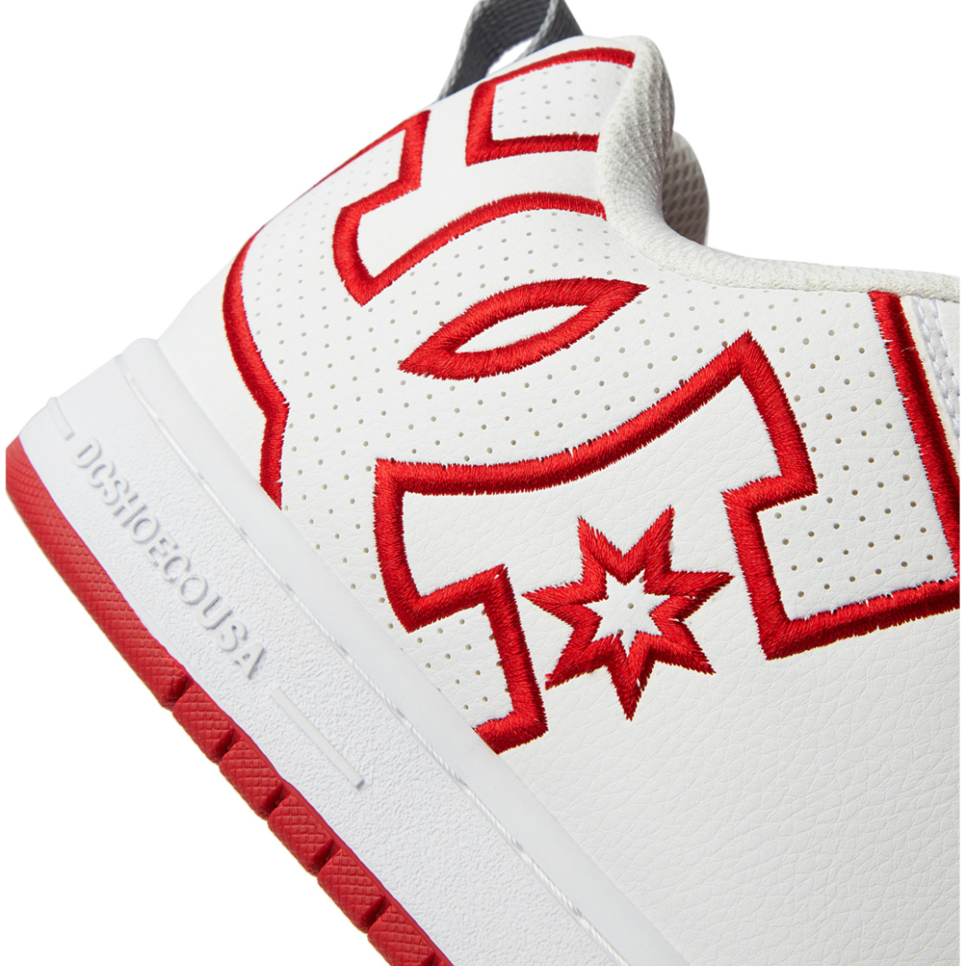 DC Mens Court Graffik Shoes - White/Red/Grey