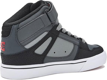 DC DC Youth Pure Hi Top EV  Skate Shoes - Grey/Black/Red Grey/Black/Red 12 Mens Skate Shoes 6 to 18