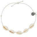 Pura Vida Pura Vida Knotted Cowries Anklet White OS Jewelry