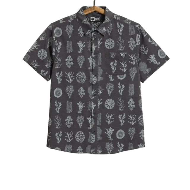 Salty Crew Salty Crew Men's Breezer Perf Button Up - Phantom Phantom S Mens Button Up Short Sleeve Shirts