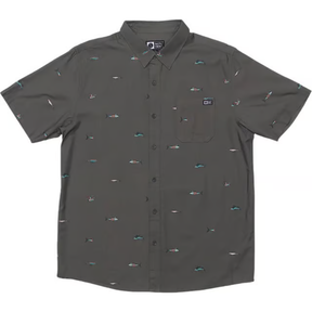 Salty Crew Salty Crew Men's Crew SS Button Up - Charcoal Charcoal S Mens Button Up Short Sleeve Shirts