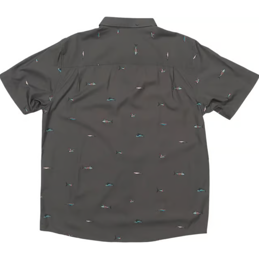 Salty Crew Salty Crew Men's Crew SS Button Up - Charcoal Charcoal S Mens Button Up Short Sleeve Shirts
