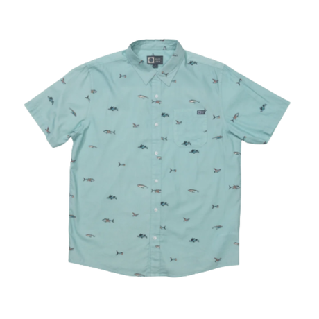 Salty Crew Salty Crew Men's Crew SS Button Up - Seaside Seaside M Mens Button Up Short Sleeve Shirts