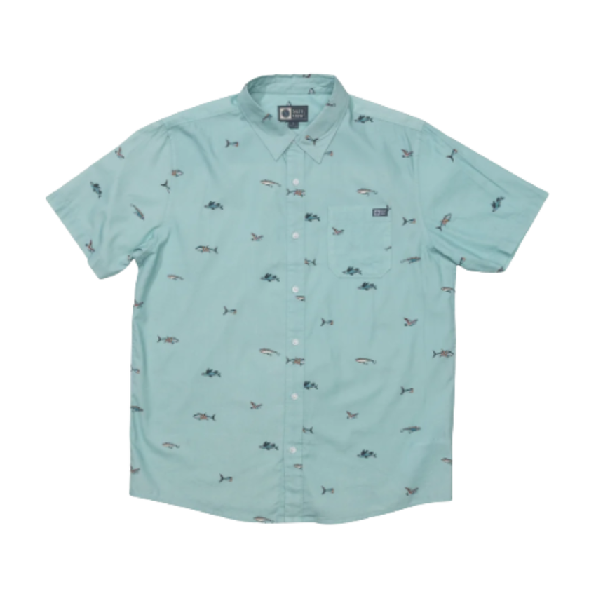 Salty Crew Salty Crew Men's Crew SS Button Up - Seaside Seaside M Mens Button Up Short Sleeve Shirts