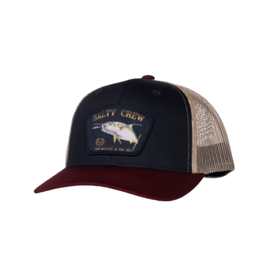 Salty Crew Salty Crew Men's Surface Retro Trucker Navy/Red 1SZ Mens Hats Curved Brim
