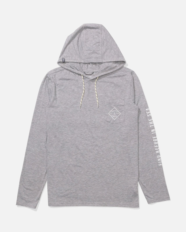 Salty Crew Salty Crew Men's Tippet Pocket UV Hoodie Quarry M Mens Long Sleeve T-Shirts
