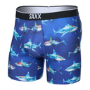 Saxx SAXX Mens Volt Boxer Brief - SHATTERED SHARKS-BLUE SHATTERED SHARKS-BLUE M Mens Boxer Brief Underwear