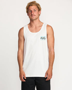 Billabong Billabong Men's Crayon Wave Premium Tank Off White S Mens Sleeveless Shirts