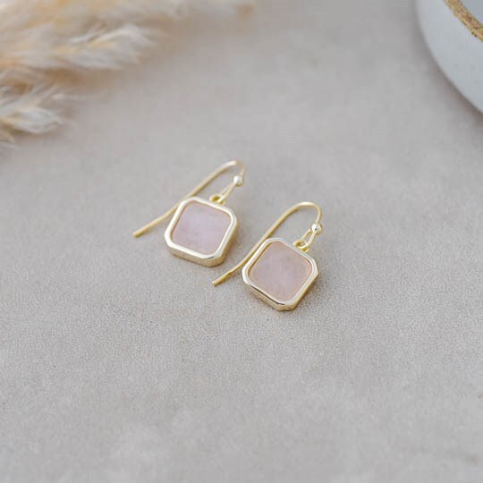 Glee Florence Earrings - Rose Quartz