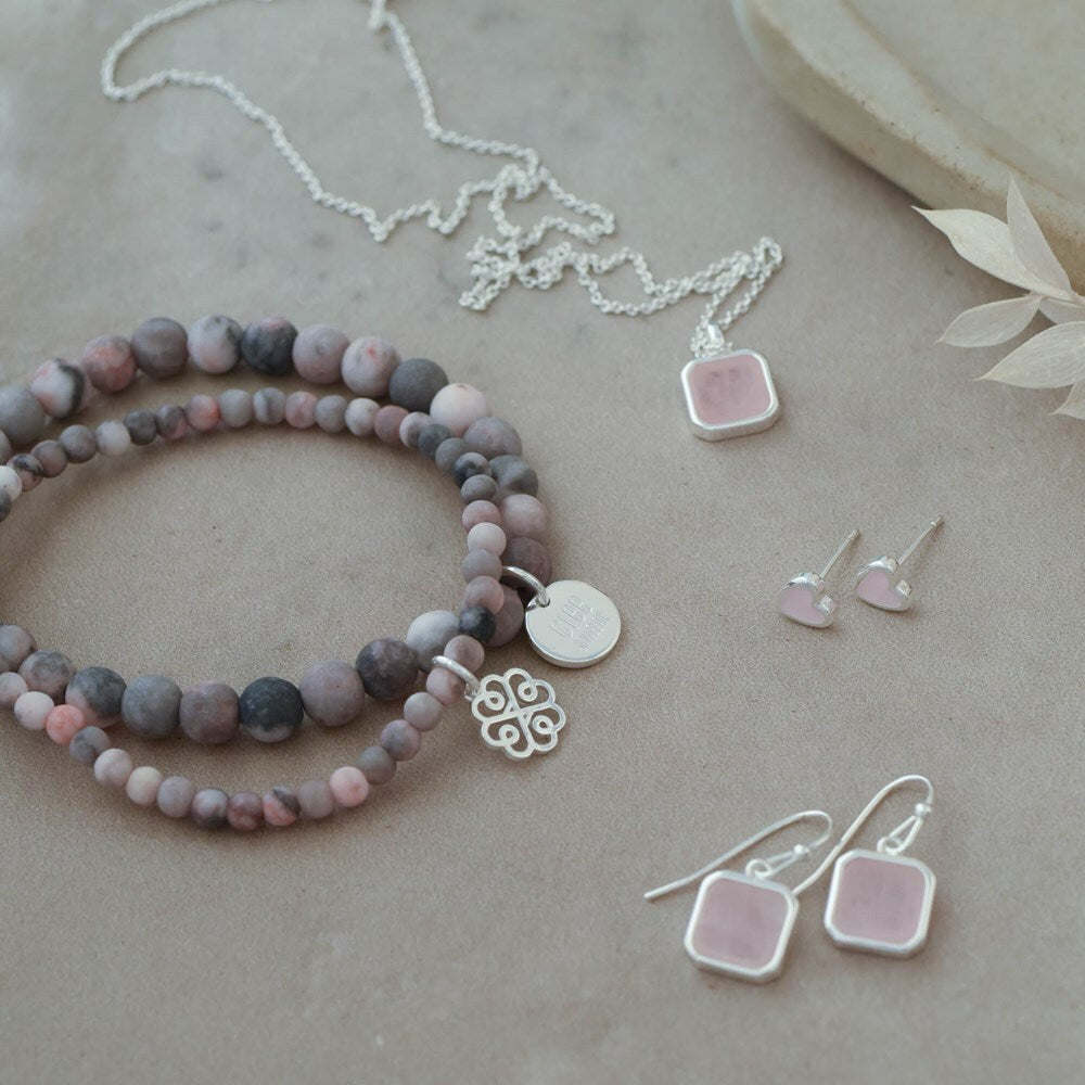 Glee Florence Earrings - Rose Quartz