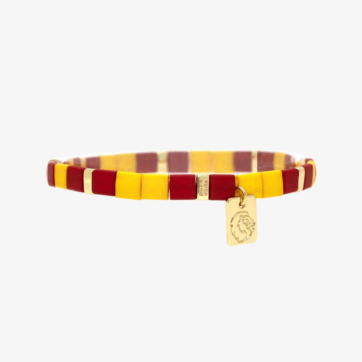 Pura Vida Tile Bead Gold Stretch Bracelet