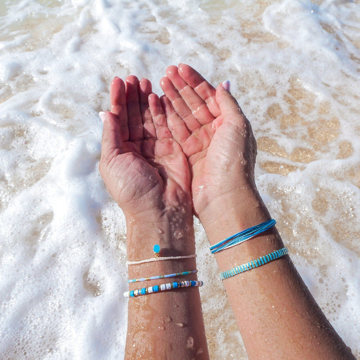 Pura Vida Tile Bead Gold Stretch Bracelet