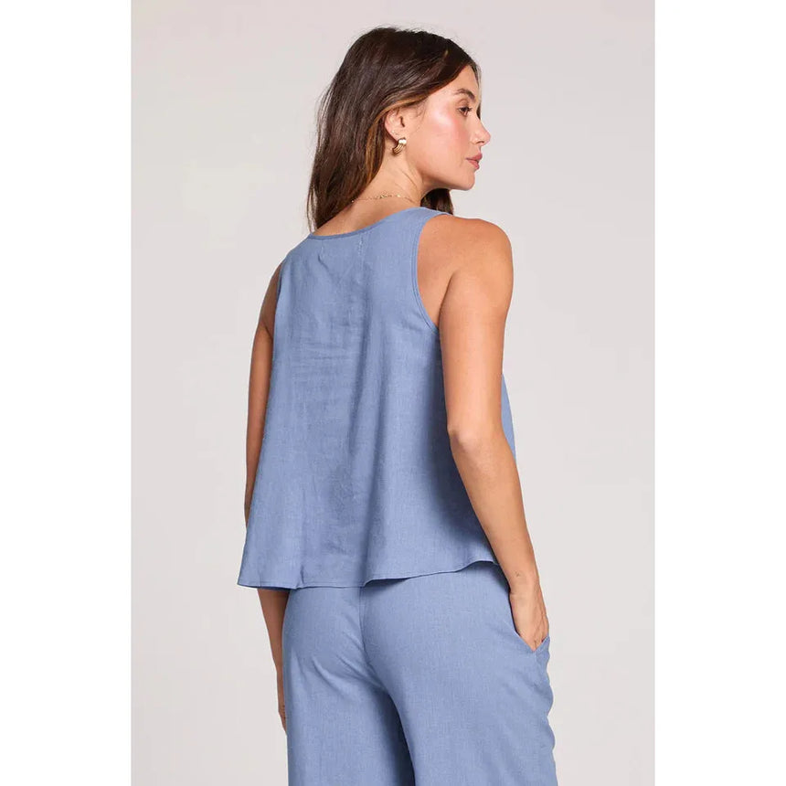 Saltwater Luxe Saltwater Luxe Women's Woven A-Line Tank - Worn Blue Worn Blue S Womens Tank Tops