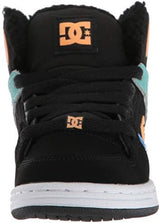 DC DC Girls Pure Winter High Top Shoes BLACK-BLUE 1 Youth Girls High Tops 5T to 13T and 1 to 7 US Size