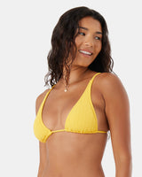 Roxy Roxy Women's Haliewa Built Up Triangle Top Golden Rod S Womens Bikini Tops