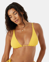 Roxy Roxy Women's Haliewa Built Up Triangle Top Golden Rod S Womens Bikini Tops