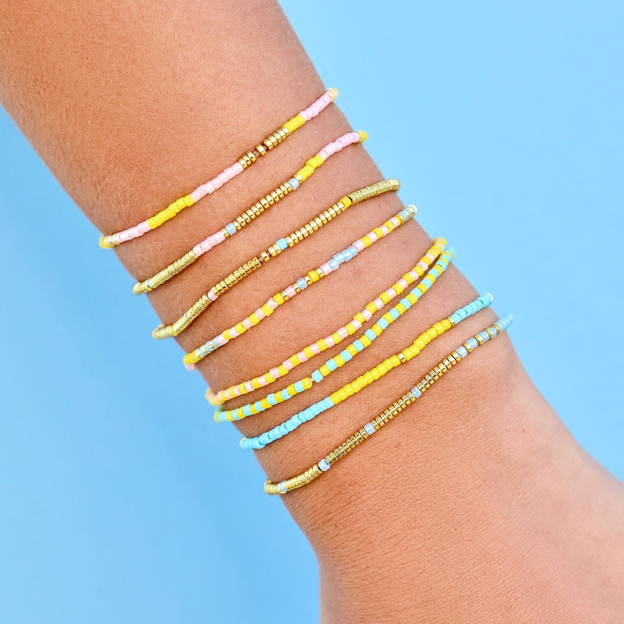 Pura Vida Sunset Beach Mixed Bead Woven Bracelet