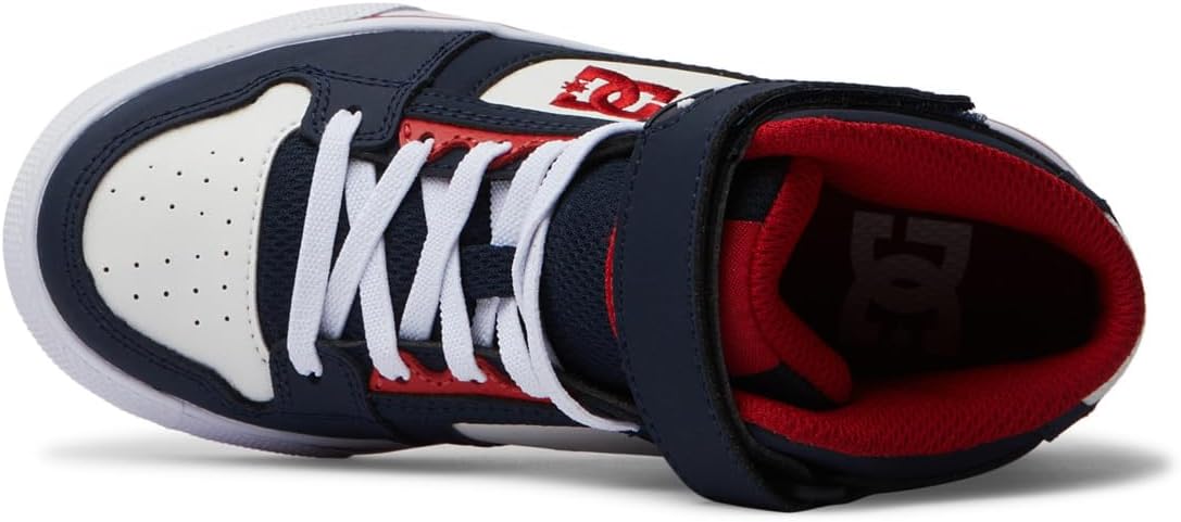 DC Pure Boys High Tops Shoes -DC Navy/Athletic Red