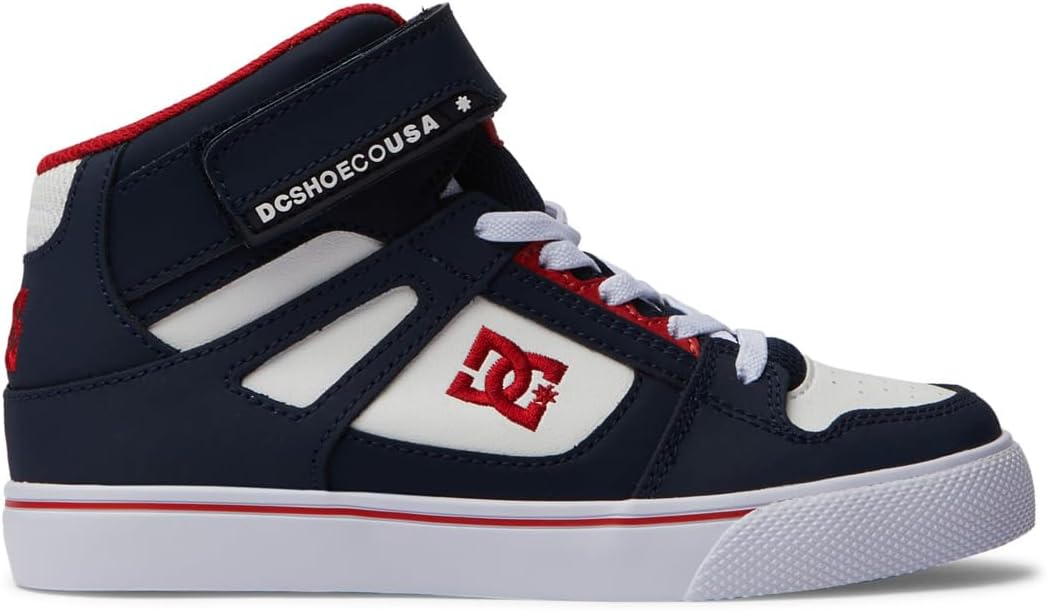 DC Pure Boys High Tops Shoes -DC Navy/Athletic Red