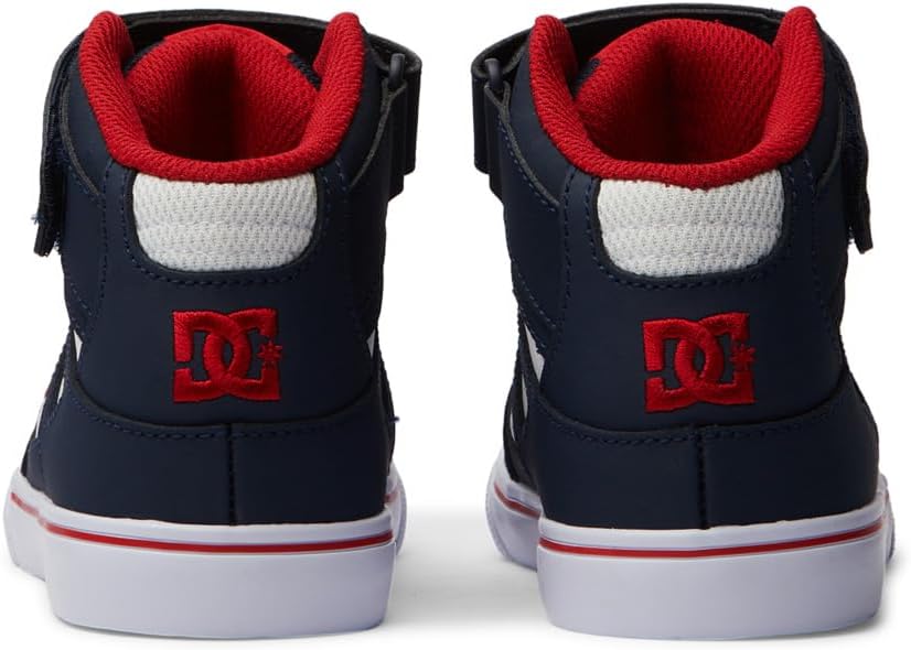 DC Pure Boys High Tops Shoes -DC Navy/Athletic Red