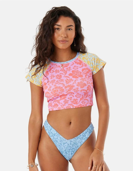 Roxy Roxy Women's Tapestry Patchwork V Front Cheeky Bottoms Multi S Womens Bikini Bottoms