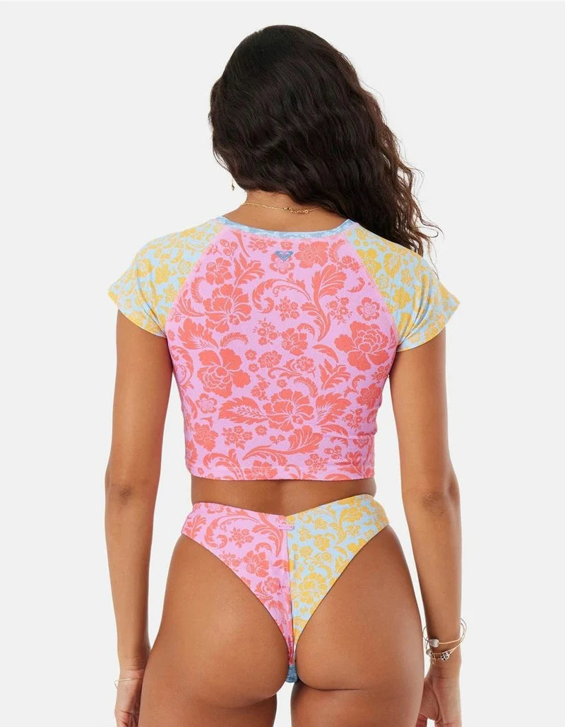 Roxy Roxy Women's Tapestry Patchwork V Front Cheeky Bottoms Multi S Womens Bikini Bottoms