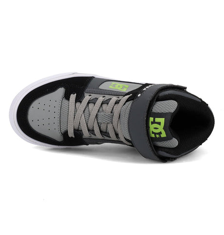 DC DC Youth Pure Hi Top EV Shoes - Gray/Black Gray/Black 11 Youth Boys High Tops 5T to 13T and 1 to 7 US Size