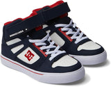 DC Pure Boys High Tops Shoes -DC Navy/Athletic Red