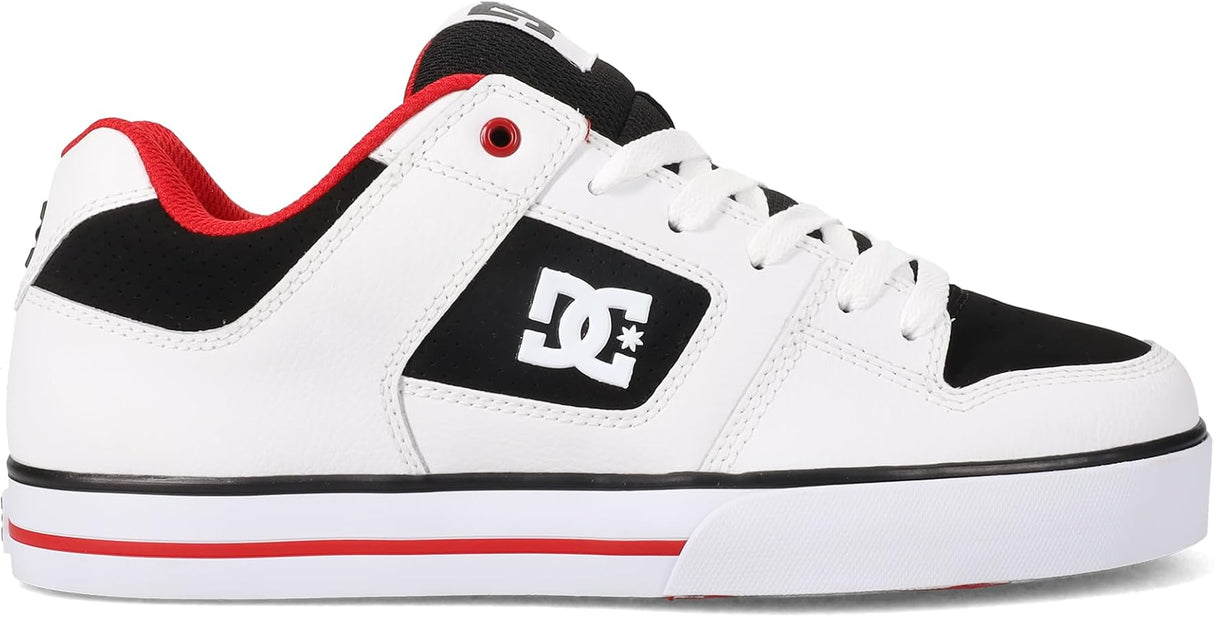DC DC Men's Pure Shoes - White/Black/Red White/Black/Red 9 Mens Skate Shoes 6 to 18