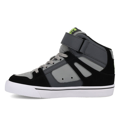 DC DC Youth Pure Hi Top EV Shoes - Gray/Black Gray/Black 11 Youth Boys High Tops 5T to 13T and 1 to 7 US Size