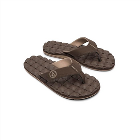 Volcom Volcom Men's Recliner Sandals- Brown Brown 6 Mens Sandals Flip Flop 5 to 11
