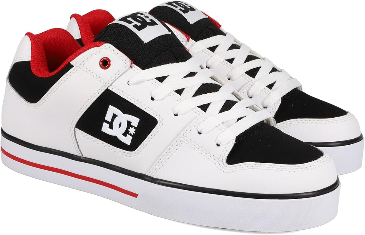 DC DC Men's Pure Shoes - White/Black/Red White/Black/Red 9 Mens Skate Shoes 6 to 18