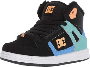 DC DC Girls Pure Winter High Top Shoes BLACK-BLUE 1 Youth Girls High Tops 5T to 13T and 1 to 7 US Size