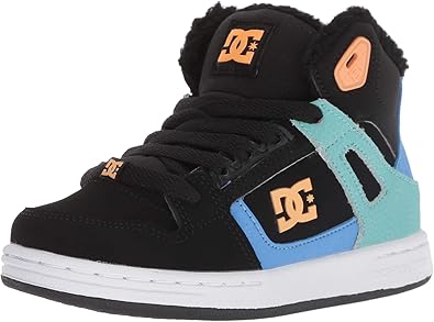 DC DC Girls Pure Winter High Top Shoes BLACK-BLUE 1 Youth Girls High Tops 5T to 13T and 1 to 7 US Size