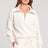 Saltwater Luxe Saltwater Luxe Women's Half Zip Seam Pullover - Ecru Ecru XS Womens Pull Over Hoodies