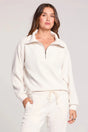 Saltwater Luxe Saltwater Luxe Women's Half Zip Seam Pullover - Ecru Ecru XS Womens Pull Over Hoodies