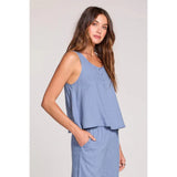 Saltwater Luxe Saltwater Luxe Women's Woven A-Line Tank - Worn Blue Worn Blue S Womens Tank Tops