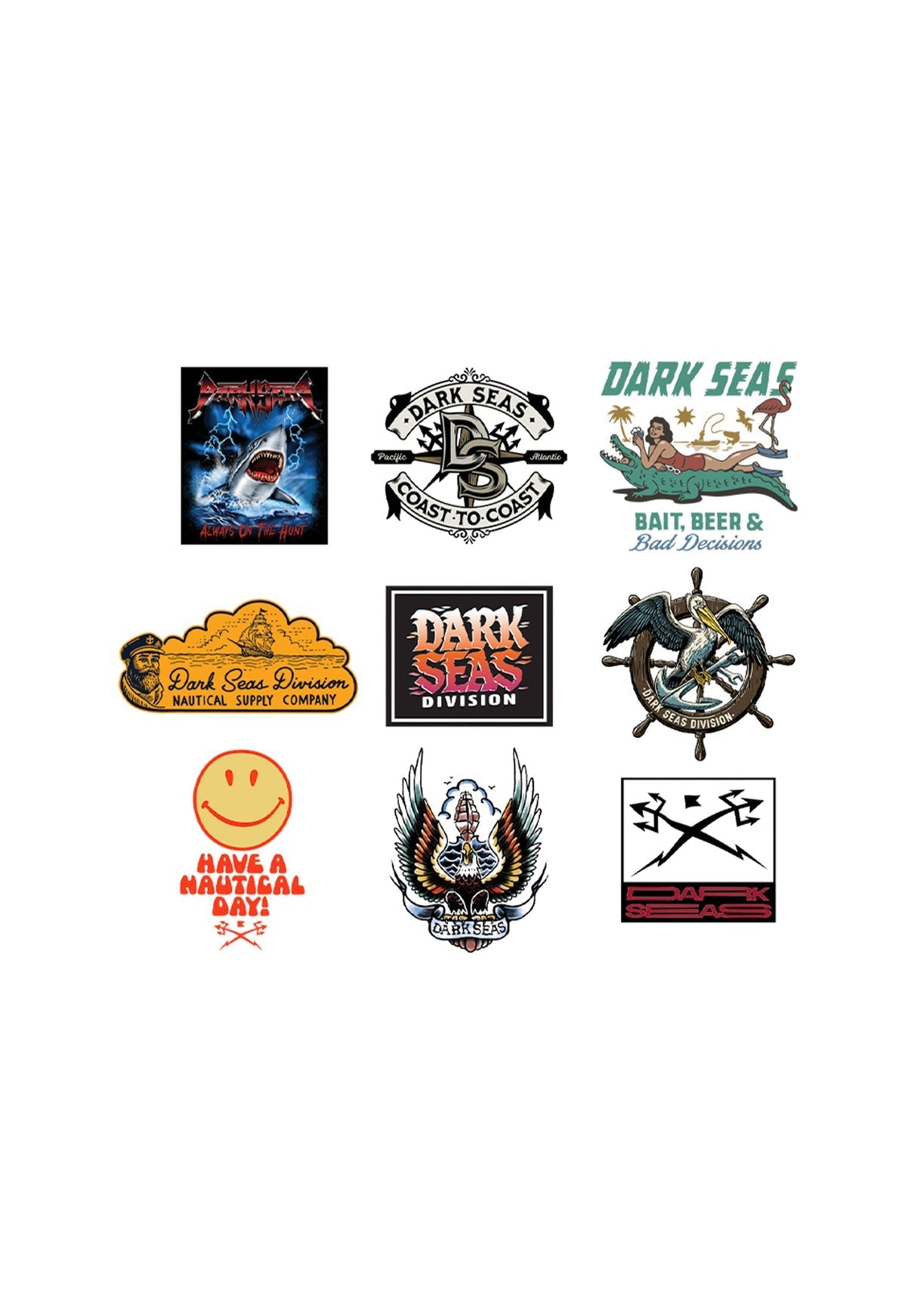 Dark Seas Sportsman Sticker 6 Pack — representative product image (best-match second pass)