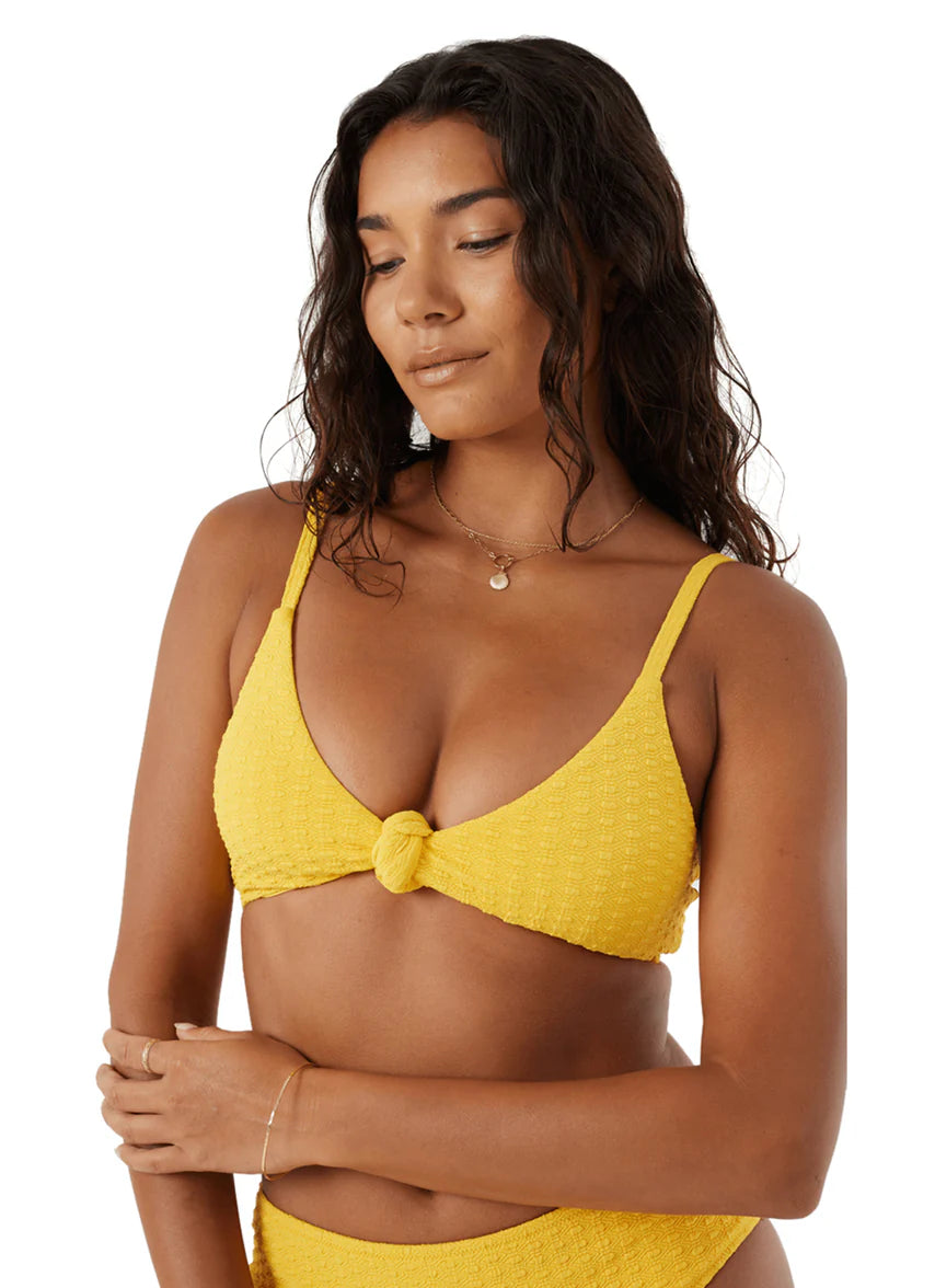 Roxy Roxy Women's Haliewa Bralette Bikini Top Golden Rod S Womens Bikini Tops