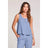 Saltwater Luxe Saltwater Luxe Women's Woven A-Line Tank - Worn Blue Worn Blue S Womens Tank Tops