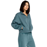 Volcom Volcom Women's Stone Soft Quarter Zip Emerald Green XS Womens Pull Over Hoodies