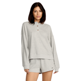 Volcom Volcom Women's Lived In Fleece Henley Heather Grey XS Womens Long Sleeve Shirts