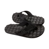 Volcom Men's Recliner Sandals- Black Destructo